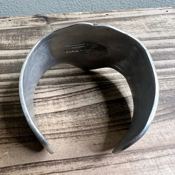 Horse Lady Gifts Heart Cuff Bracelet Pewter Adjustable Handmade USA - Picture 3 of 5